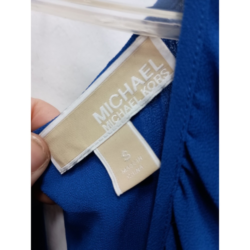 Michael Michael Kors Maxi Dress Womens Small Royal Blue Asymmetric Evening Party - Picture 4 of 11